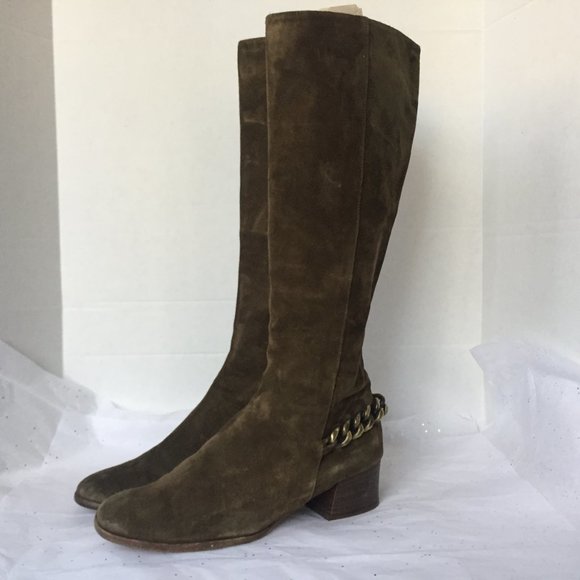 Michael Kors Taupe Suede Ankle Chain Boot!  - 9M - Picture 6 of 12